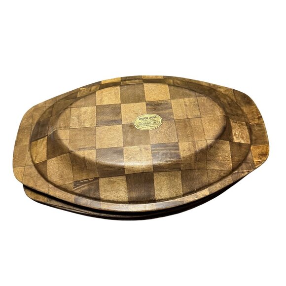 Vintage Sizzling Steak Single Serving‎ Platter Wooden Trivet Aluminum Plate - Picture 5 of 5